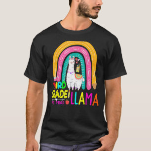 Third Team 3rd Grade Teacher Rainbow No Prob Llama T-Shirt