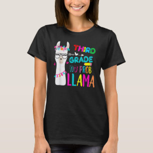 Third Team 3rd Grade Teacher Rainbow No Prob Llama T-Shirt