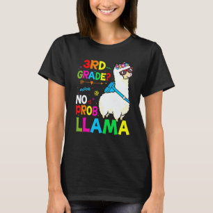 Third Team 3rd Grade Teacher Rainbow No Prob Llama T-Shirt