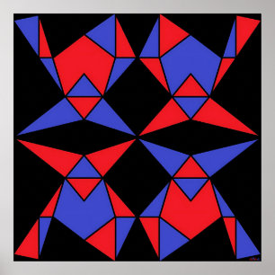 Third Trinity of Abstract Triangles Ken Gauge Art Poster