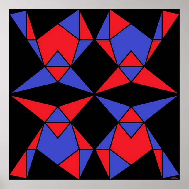Third Trinity of Abstract Triangles Ken Gauge Art Poster (Front)