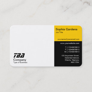 Thirds - White, Amber and Black (Eggshell) Business Card