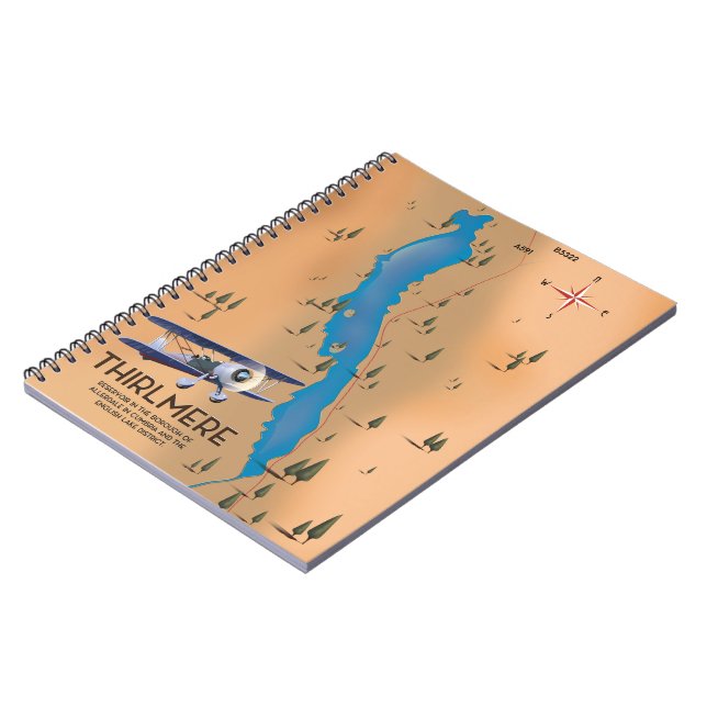 Thirlmere Reservoir Lake District Map Notebook (Left Side)