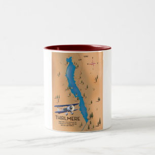 Thirlmere Reservoir Lake District Map Two-Tone Coffee Mug