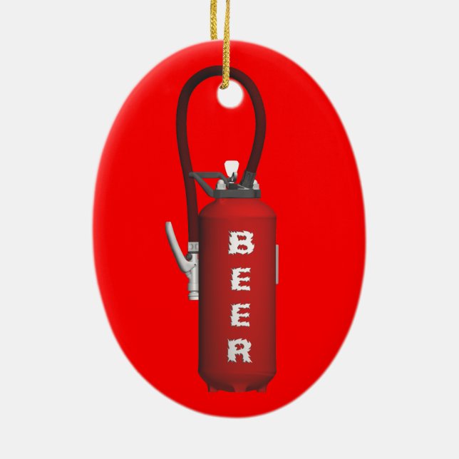 Thirst Quencher Beer Ceramic Ornament (Back)