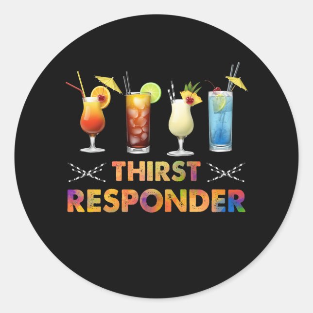 Thirst Response Responder Funny Bartender Mixologi Classic Round Sticker (Front)