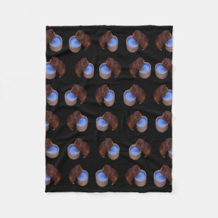 Thirsty Brown Guinea Pig Pattern, Fleece Blanket