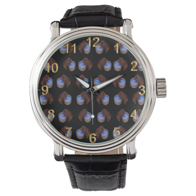 Thirsty Brown Guinea Pig Pattern, Watch (Front)