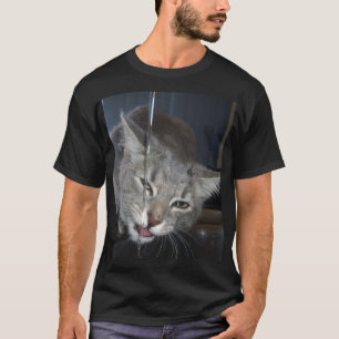 Thirsty Cat Drinking From Kitchen Tap. T-Shirt