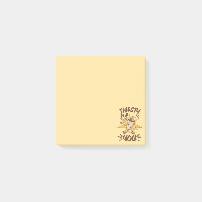 Thirsty For You Funny Romantic Retro Joke Post-it Notes (Front)