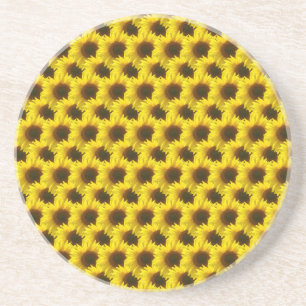 Thirsty? Fun Sandstone Sunflower Coaster