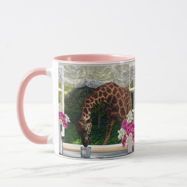 Thirsty Giraffe In My Window, Mug (Left)