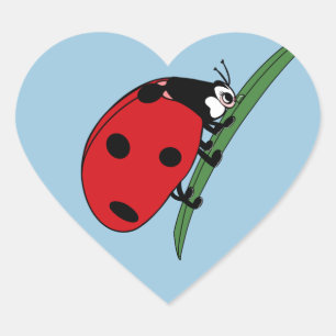 Thirsty Ladybug  Heart Sticker