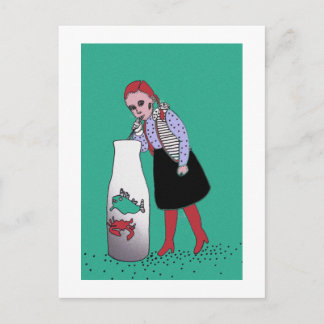 Thirsty redhead postcard