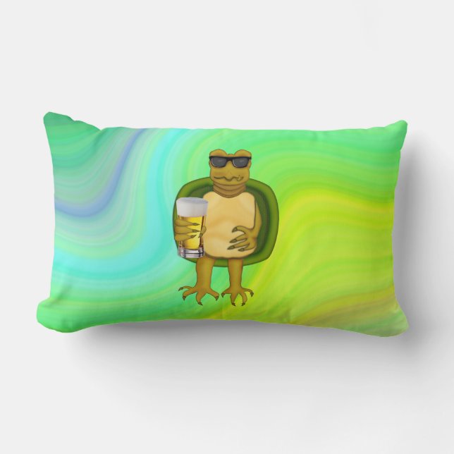 Thirsty Turtle Lumbar Pillow (Front)