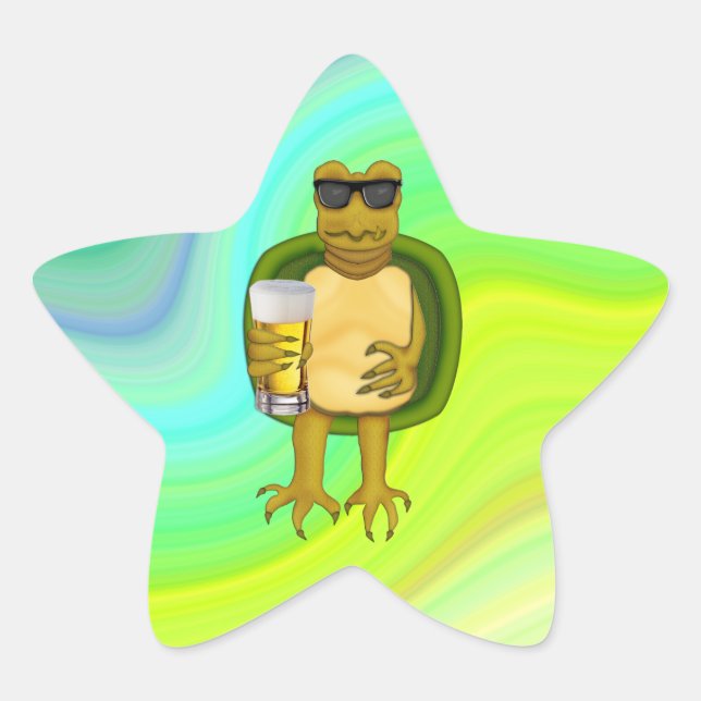Thirsty Turtle Star Sticker (Front)