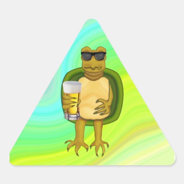 Thirsty Turtle Triangle Sticker (Front)