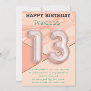 Thirteen year old girls Happy Birthday card