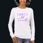 THIRTY AF Funny 30th Birthday Purple Tri-Blend Shirt<br><div class="desc">Make your 30th birthday unforgettable with this personalized “THIRTY AF” t-shirt in a bold purple print. Featuring your name in stylish script beneath the statement design, this tee is perfect for brunch celebrations, photo ops, or just owning your milestone in full confidence. Soft, flattering, and made to be noticed, it’s...</div>