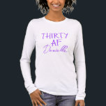 THIRTY AF Funny 30th Birthday Purple Tri-Blend Shirt<br><div class="desc">Make your 30th birthday unforgettable with this personalized “THIRTY AF” t-shirt in a bold purple print. Featuring your name in stylish script beneath the statement design, this tee is perfect for brunch celebrations, photo ops, or just owning your milestone in full confidence. Soft, flattering, and made to be noticed, it’s...</div>