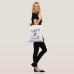 THIRTY AF Personalized Funny 30th Birthday Tote Bag<br><div class="desc">This personalized “THIRTY AF” tote bag is the ultimate 30th birthday accessory — bold, fun, and fabulously functional. Featuring a custom name in elegant script beneath the playful slogan, it’s perfect for brunches, gifting, errands, or that post-party coffee run. Made for birthdays with attitude, this bag is as stylish as...</div>