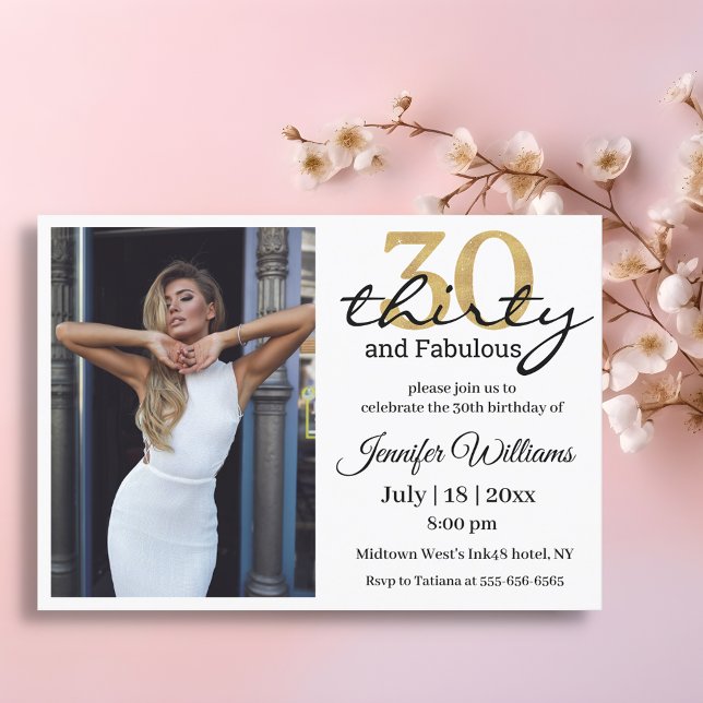 thirty and fabulous ,30th birthday party photo invitation (Creator Uploaded)