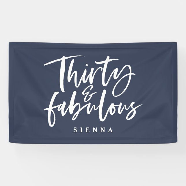 Thirty and fabulous birthday banner (Horizontal)