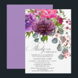Thirty and Fabulous Elegant Floral 30th Birthday Invitation<br><div class="desc">Thirty and Fabulous Elegant Floral 30th Birthday Invitations features a stylish watercolor flower bouquet in pink,  purple and burgundy with greenery. Simply add your custom text for your thirtieth birthday invitations. Personalized by editing the text in the text boxes provided. Designed by ©Evco Studio www.zazzle.com/store/evcostudio</div>
