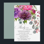 Thirty and Fabulous Elegant Floral 30th Birthday Invitation<br><div class="desc">Thirty and Fabulous Elegant Floral 30th Birthday Invitations features a stylish watercolor flower bouquet in pink,  purple and burgundy with greenery. Simply add your custom text for your thirtieth birthday invitations. Personalized by editing the text in the text boxes provided. Designed by ©Evco Studio www.zazzle.com/store/evcostudio</div>