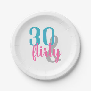 Thirty and Flirty Birthday Paper Plates