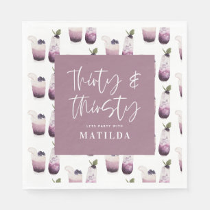 Thirty and thirsty 30th birthday party napkin