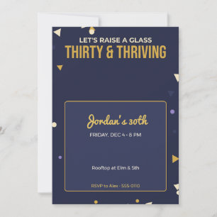 Thirty and Thriving 30th Birthday Party Invite