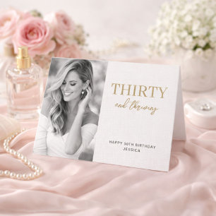 Thirty and Thriving Elegant 30th Birthday Photo Card