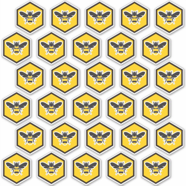 Thirty Bee Logo Lid Label Custom-Cut Stickers (Front)