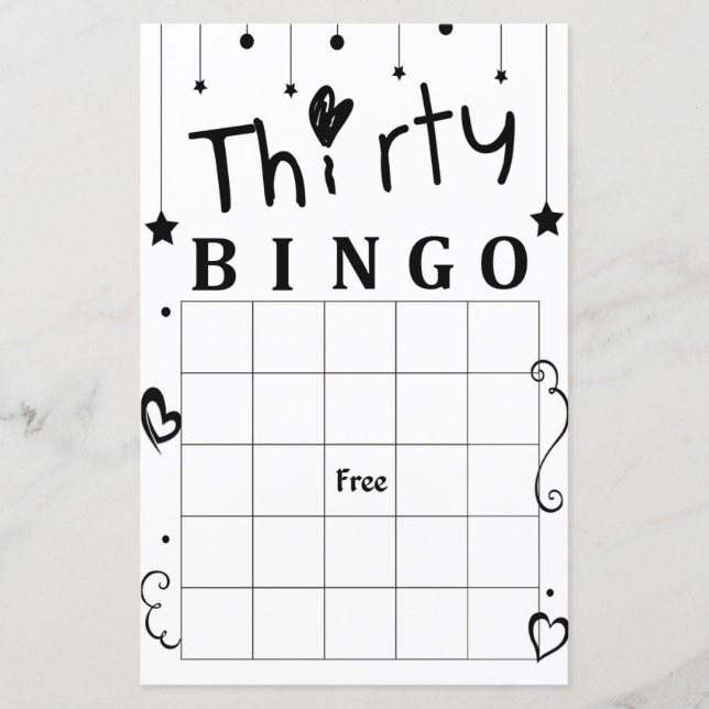 Thirty bingo game (Front)