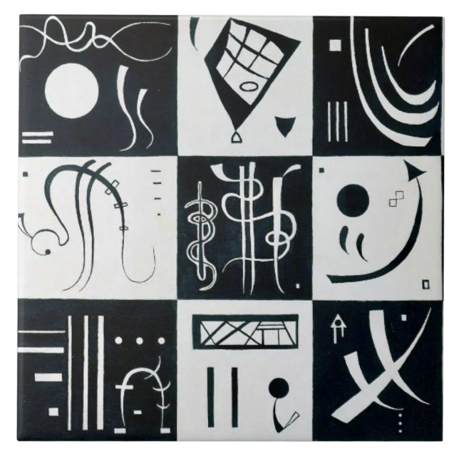 Thirty, Biomorphic Abstraction - Wassily Kandinsky Tile (Front)