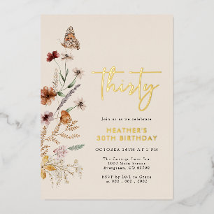 Thirty Birthday Foil Invitation