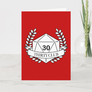 Thirty Club Gaming Emblem Birthday Greeting Card