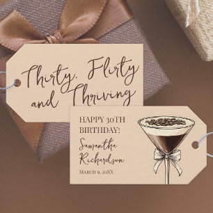 Thirty Flirty and Thriving Happy 30th Birthday Gift Tags
