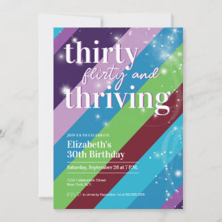 Thirty, Flirty & Thriving 13 going on 30 Invitation
