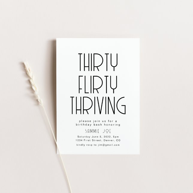 Thirty, Flirty Thriving Birthday Invite Template (Creator Uploaded)