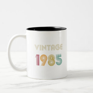 thirty four years 34th Birthday Gift Vintage 1985 Two-Tone Coffee Mug