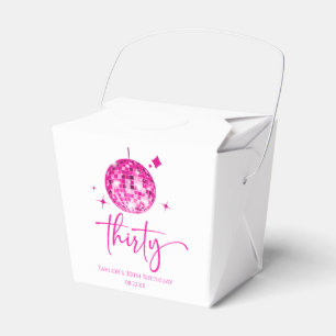 Thirty Pink Disco Ball 30th Birthday Party Favor Box
