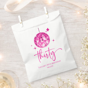 Thirty Pink Disco Ball 30th Birthday Party Favour Bag