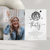 Thirty Silver Disco Ball Photo 30th Birthday Party