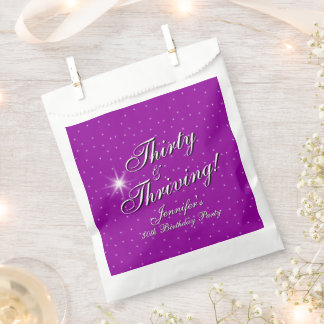 Thirty & Thriving Pink Purple 30th Birthday Favour Bag