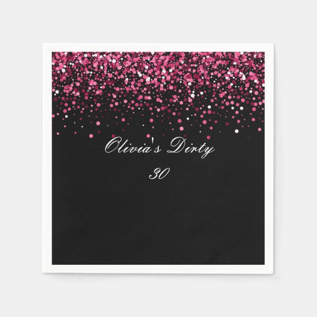 thirty years old party coaster napkin (Front)