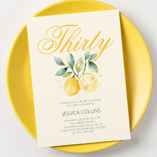 Thirty Yellow Lemon Citrus 30th Birthday Party Invitation