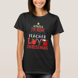 This 7th Grade Teacher Love Christmas Lights T-Shirt