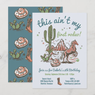 This ain't my first Rodeo Cowboy Birthday Invitation